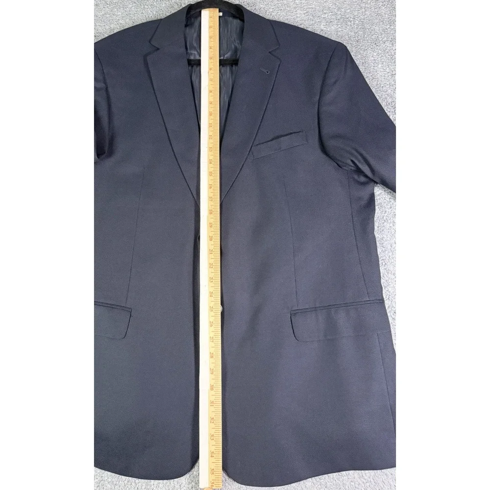 Joseph Abboud Heritage Blazer Men 46R Navy Blue Reda Wool Executive Fit Hopsack
